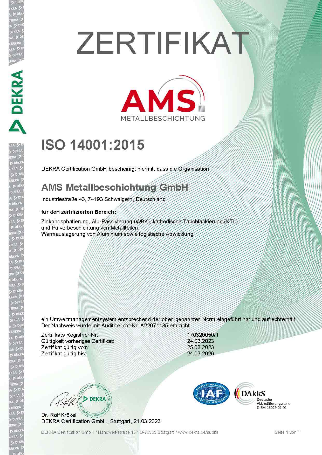 ISO-14001-Zertifikat als PDF-Datei